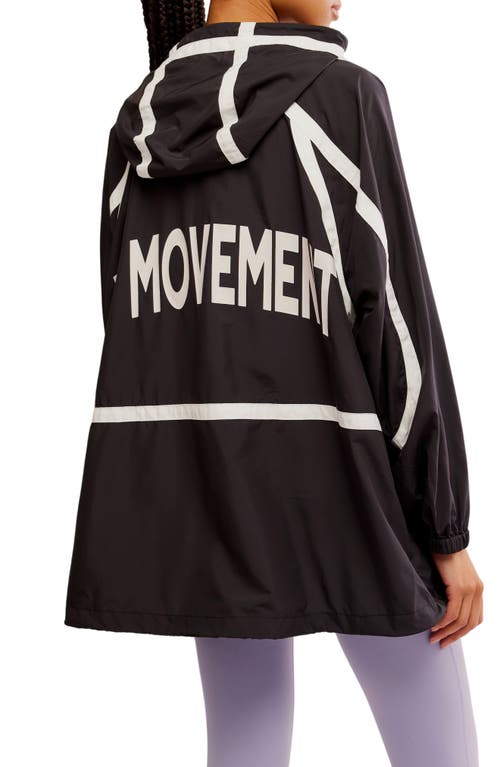 Free People Cares Like The Wind Logo Jacket In Black Logo Combo In Black