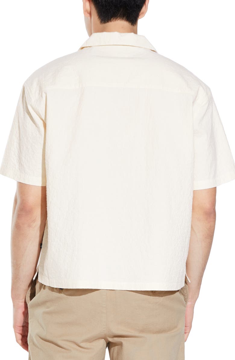 Civil Society Crepe Boxy Crop Resort Shirt, Alternate, color, Natural