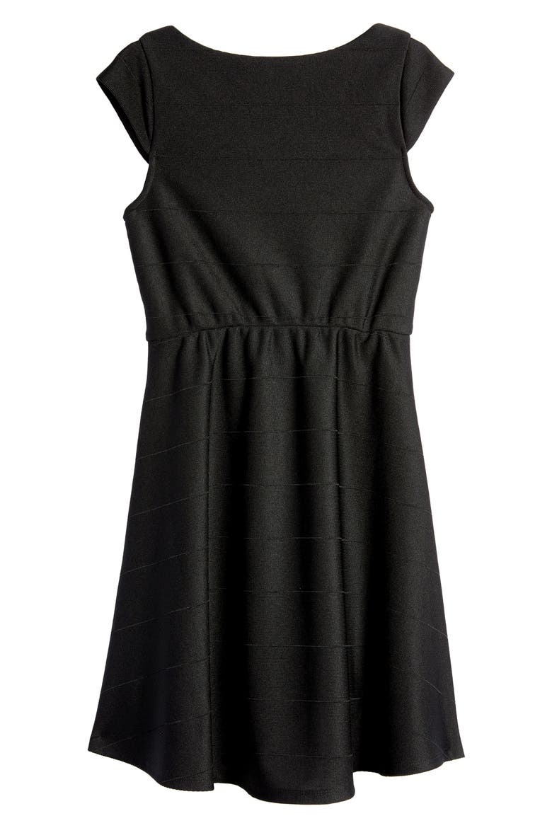 Kids' Mesh Insert Skater Dress, Alternate, color, BLACK