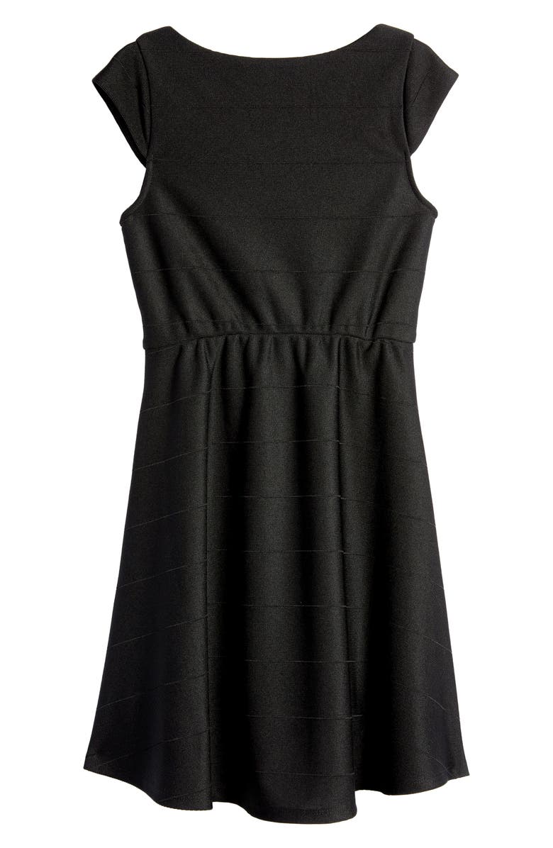 Ava & Yelly Kids' Mesh Insert Skater Dress, Alternate, color, Black