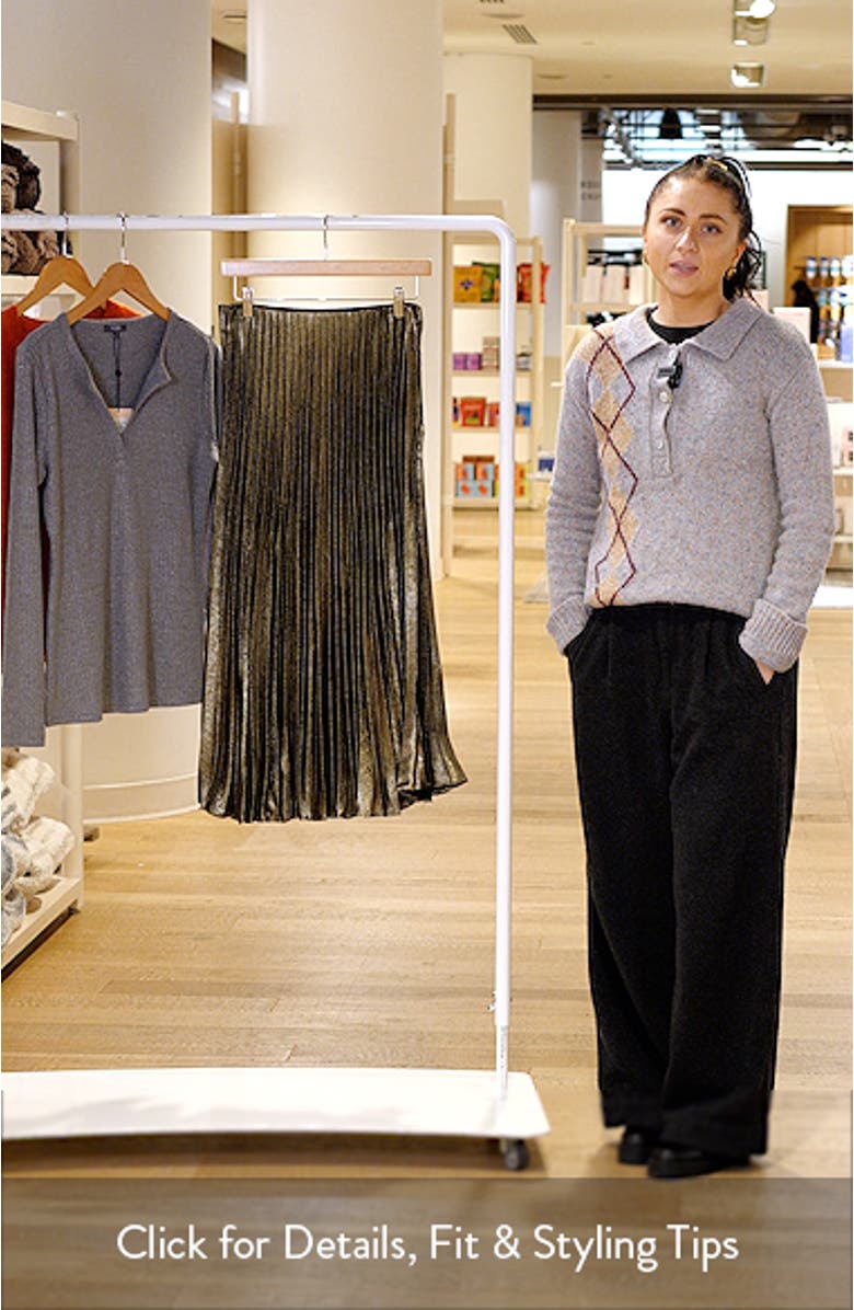 Pleated Metallic Midi Skirt, sales video thumbnail