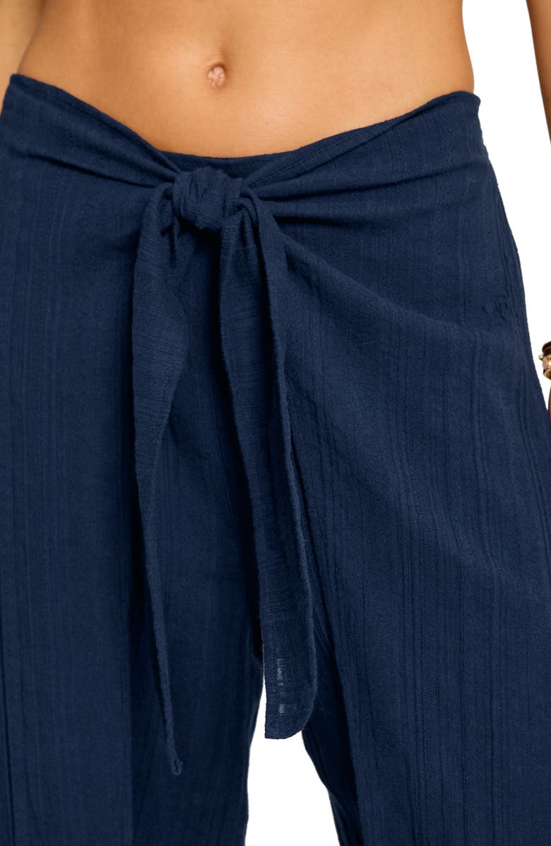 Tommy Bahama Mykonos Textured Cover-Up Sarong Pants, Alternate, color, Mare Navy