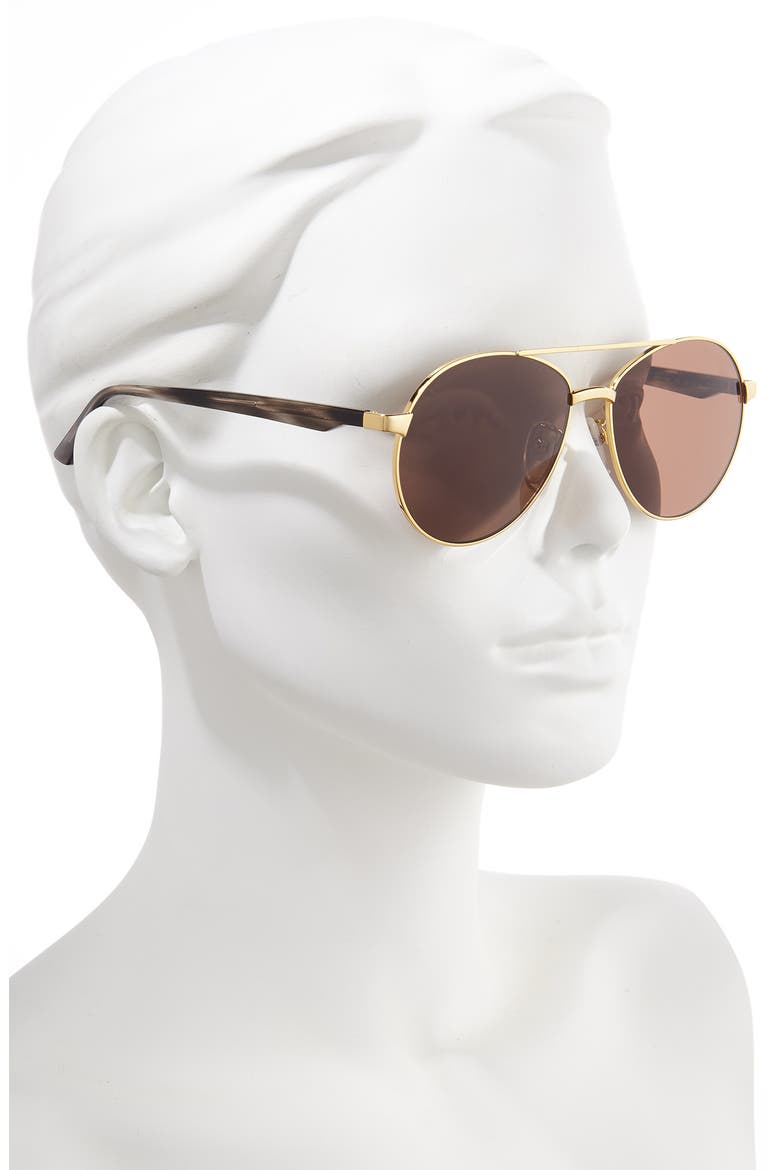 59mm Aviator Sunglasses, Alternate, color, SHINY ENDURA GOLD/ BROWN