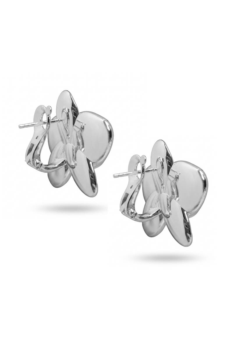 Orchid Flower Statement Stud Earrings, Alternate, color, SILVER