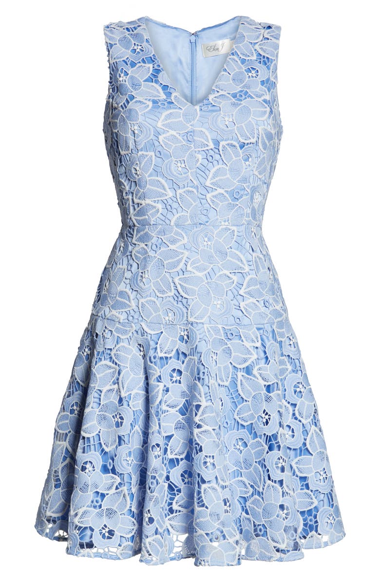 Eliza J Sleeveless Lace Fit & Flare Dress, Alternate, color, 