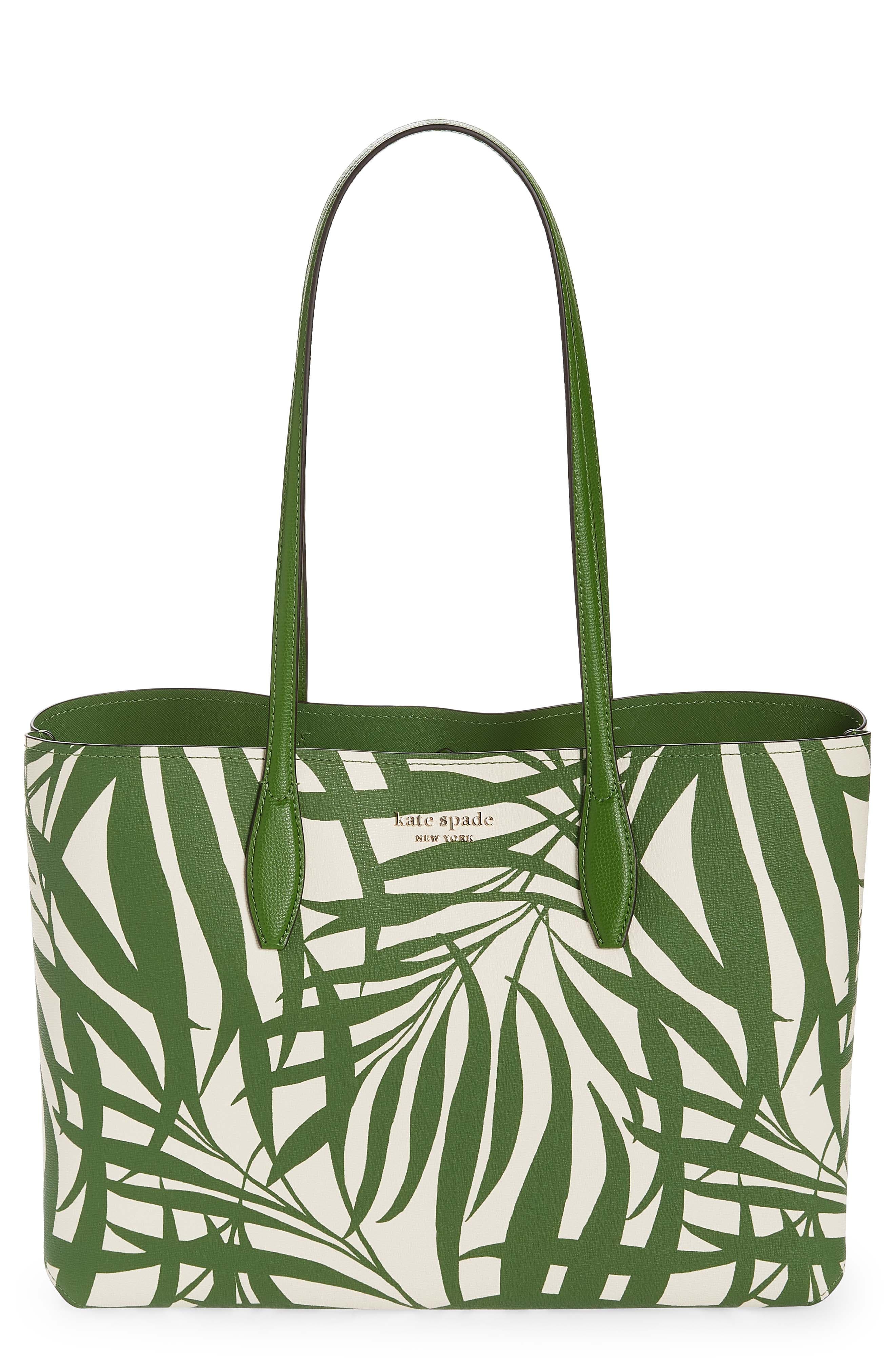 Kate Spade New York all day palm fronds tote bag, Main, color, 