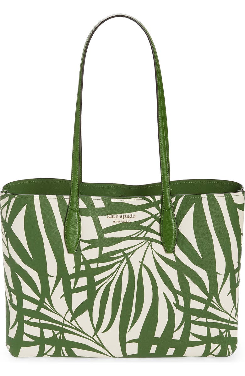 Kate Spade New York all day palm fronds tote bag, Main, color,