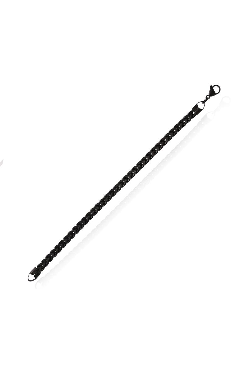 Figaro Chain Bracelet, Alternate, color, Black