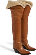 Chloé Azelan Genuine Shearling Cuff Over the Knee Boot