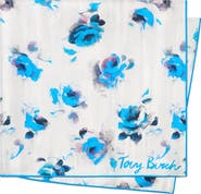 Tory Burch Floral Rose Square Silk Neckerchief
