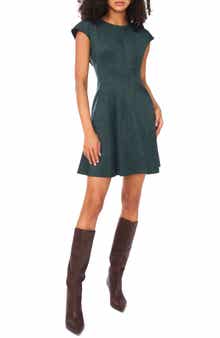 Vince Camuto Princess Seam Faux Suede Minidress