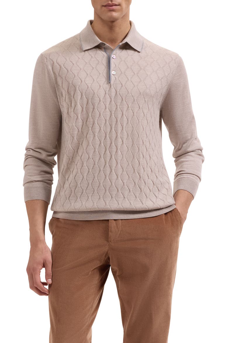Silk & Merino Wool Polo Sweater, Main, color, CASHMERE