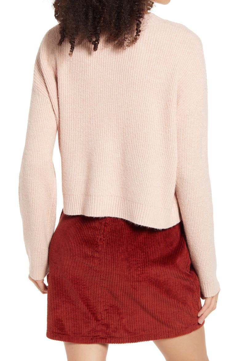 Ribbed Sweater Henley, Alternate, color, PINK SMOKE