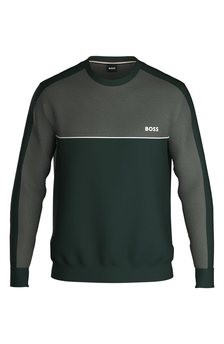 BOSS Tracksuit Crewneck Sweatshirt, Main, color, 