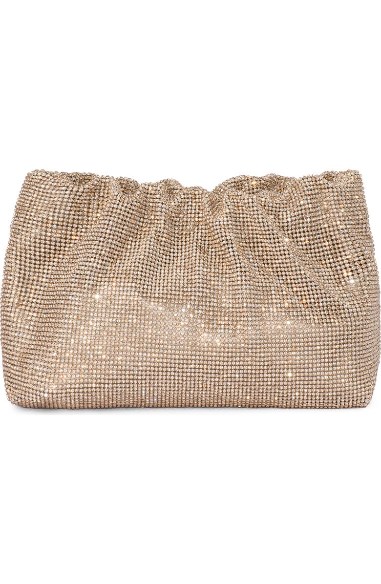 Olga Berg Jessie Crystal Mesh Pouch, Alternate, color, Gold