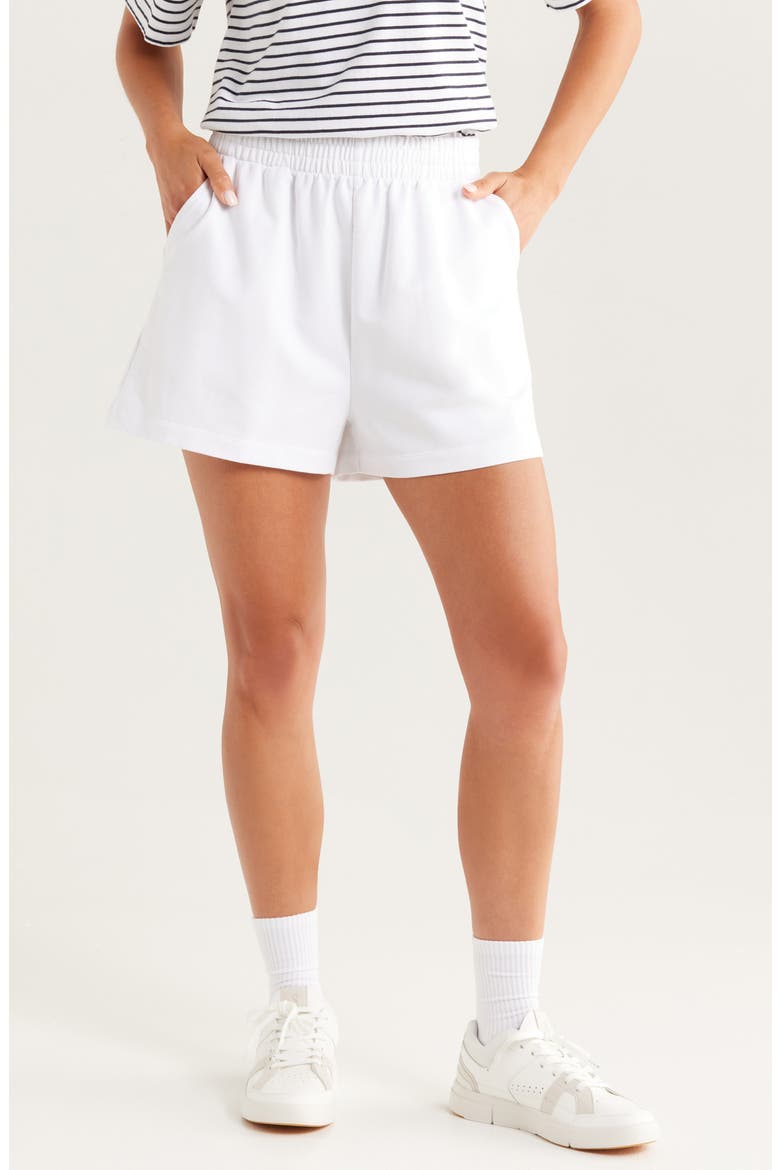 Courtside French Terry Shorts, Main, color, WHITE