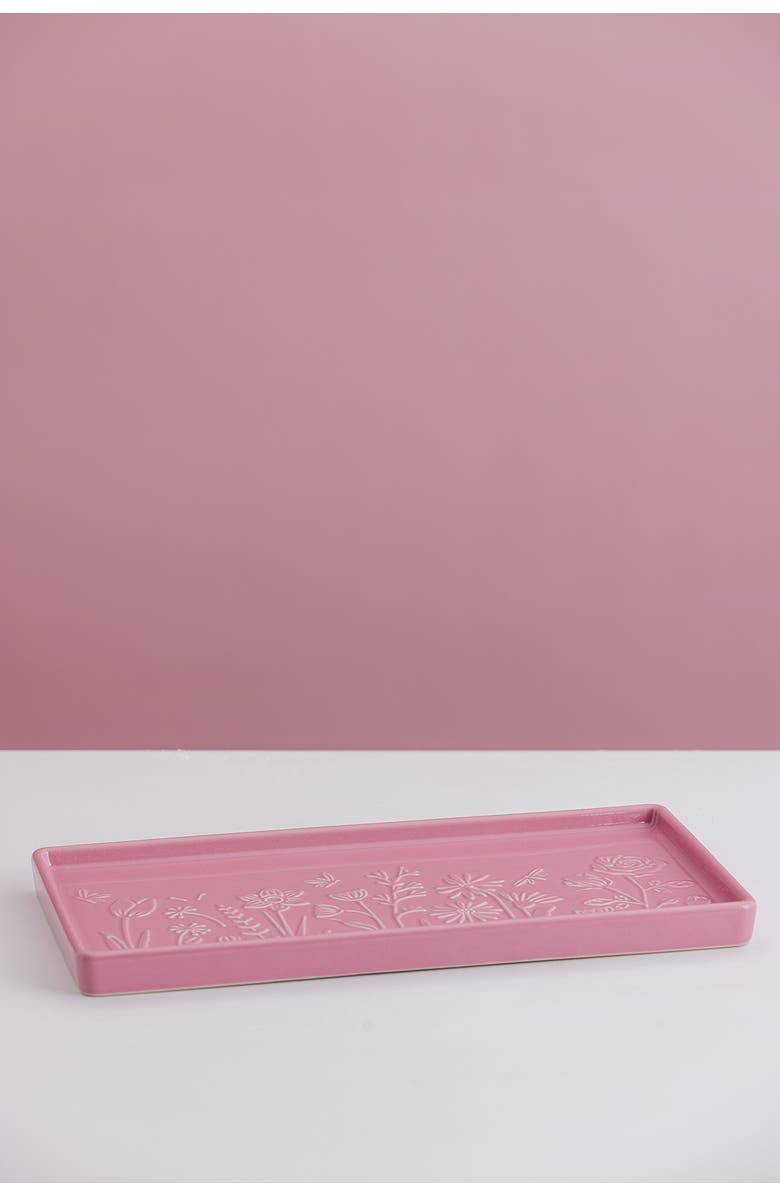 MASON CASH In The Meadow Rectangle Platter, 12-Inch, Alternate, color, Pink