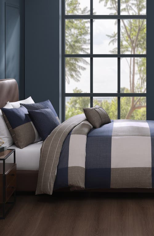 Bebejan Checkered Reversible 5-piece Comforter Set In Blue