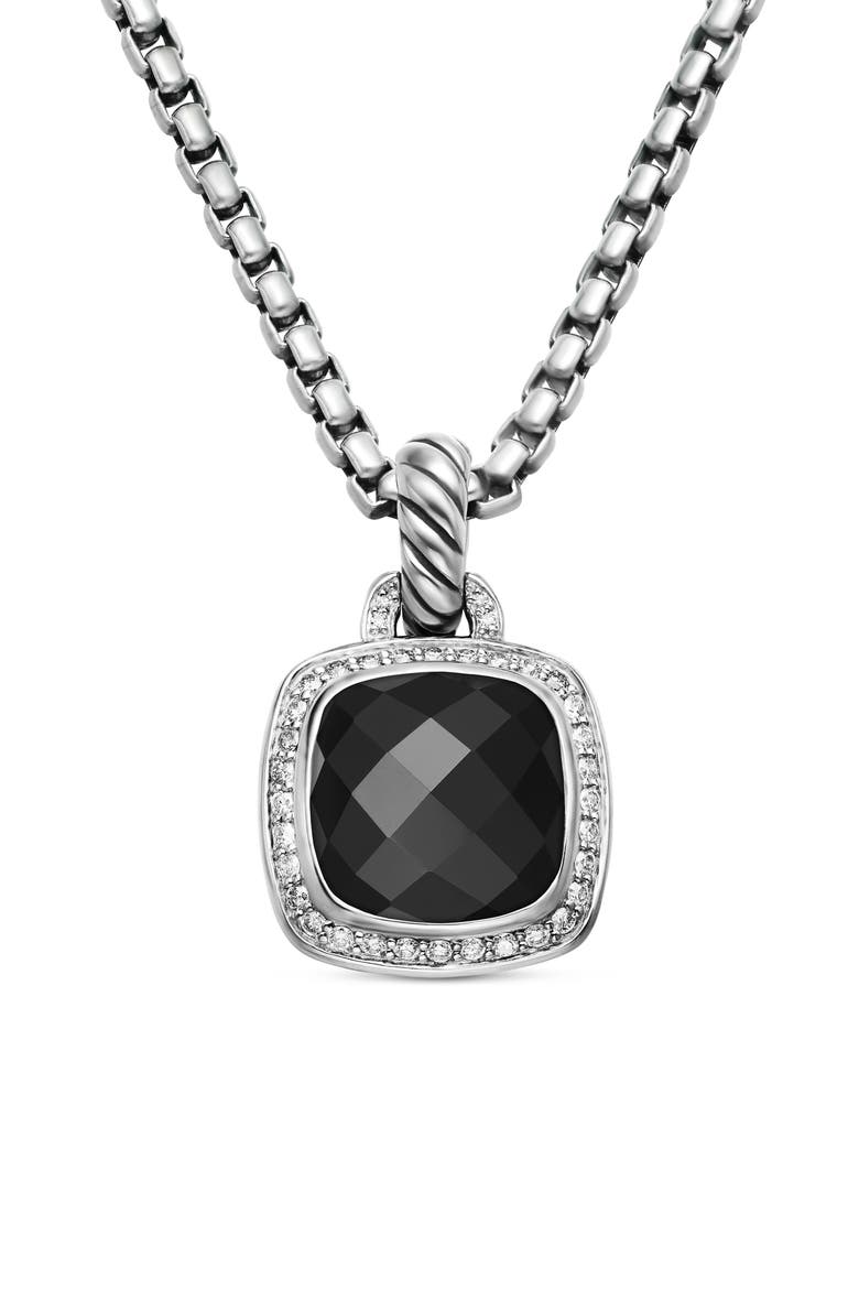 Albion Pendant with Diamonds, Main, color, BLACK ONYX