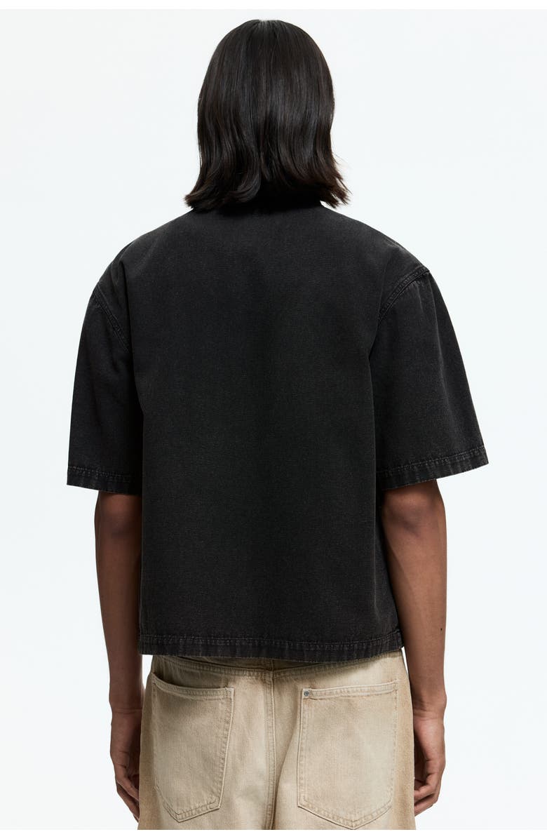 H&M Relaxed Fit Cotton Canvas Shirt, Alternate, color, Black