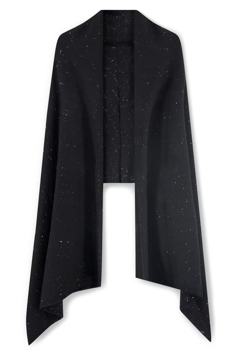 Cashmere Sequin Wrap, Main, color, BLACK