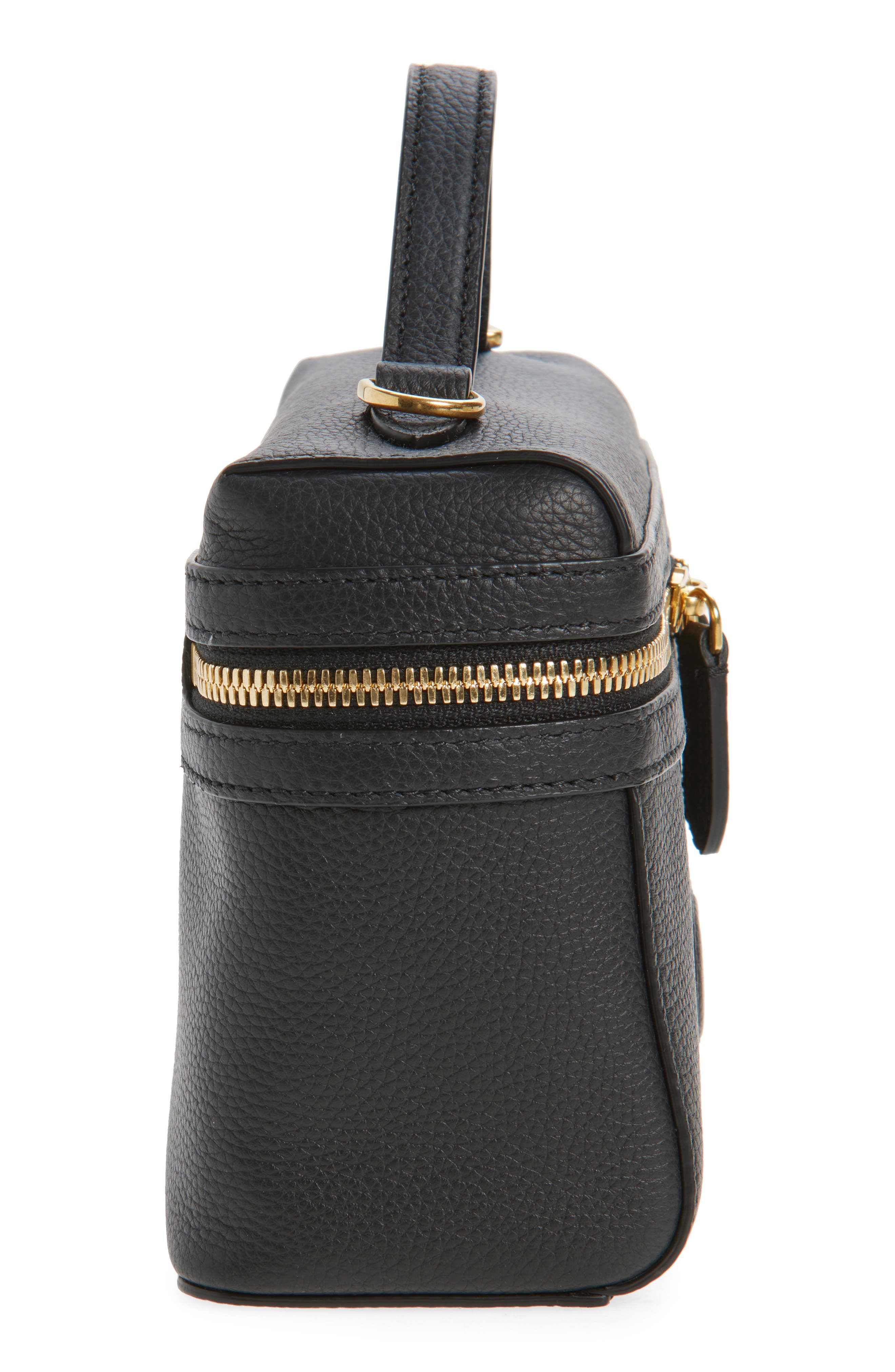 Bloomsbury Leather Vanity Bag, Alternate, color, BLACK/BLACK CALICO