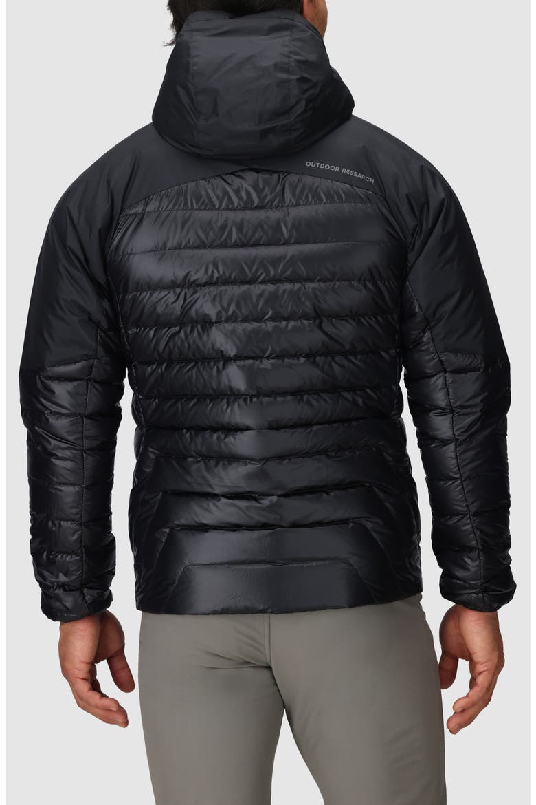 Helium Water Resistant Hooded 800 Fill Down Jacket, Alternate, color, SOLID BLACK