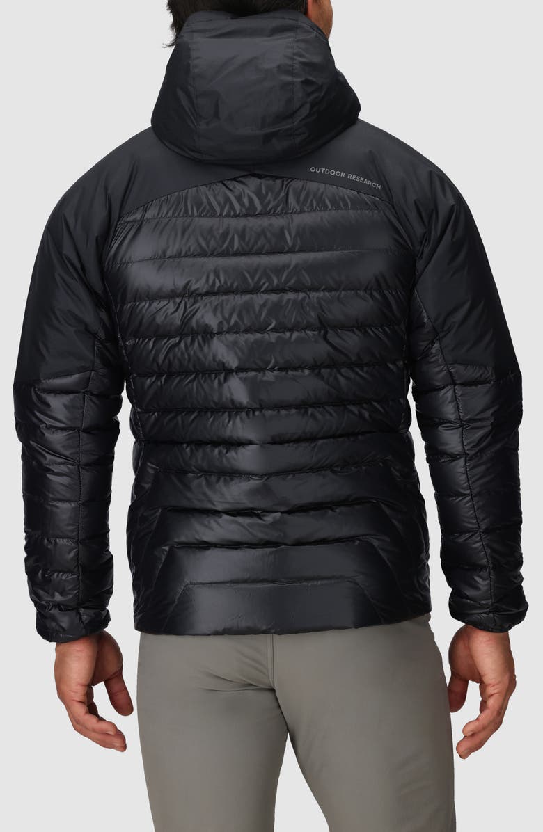 Outdoor Research Helium Water Resistant Hooded 800 Fill Down Jacket, Alternate, color, Solid Black