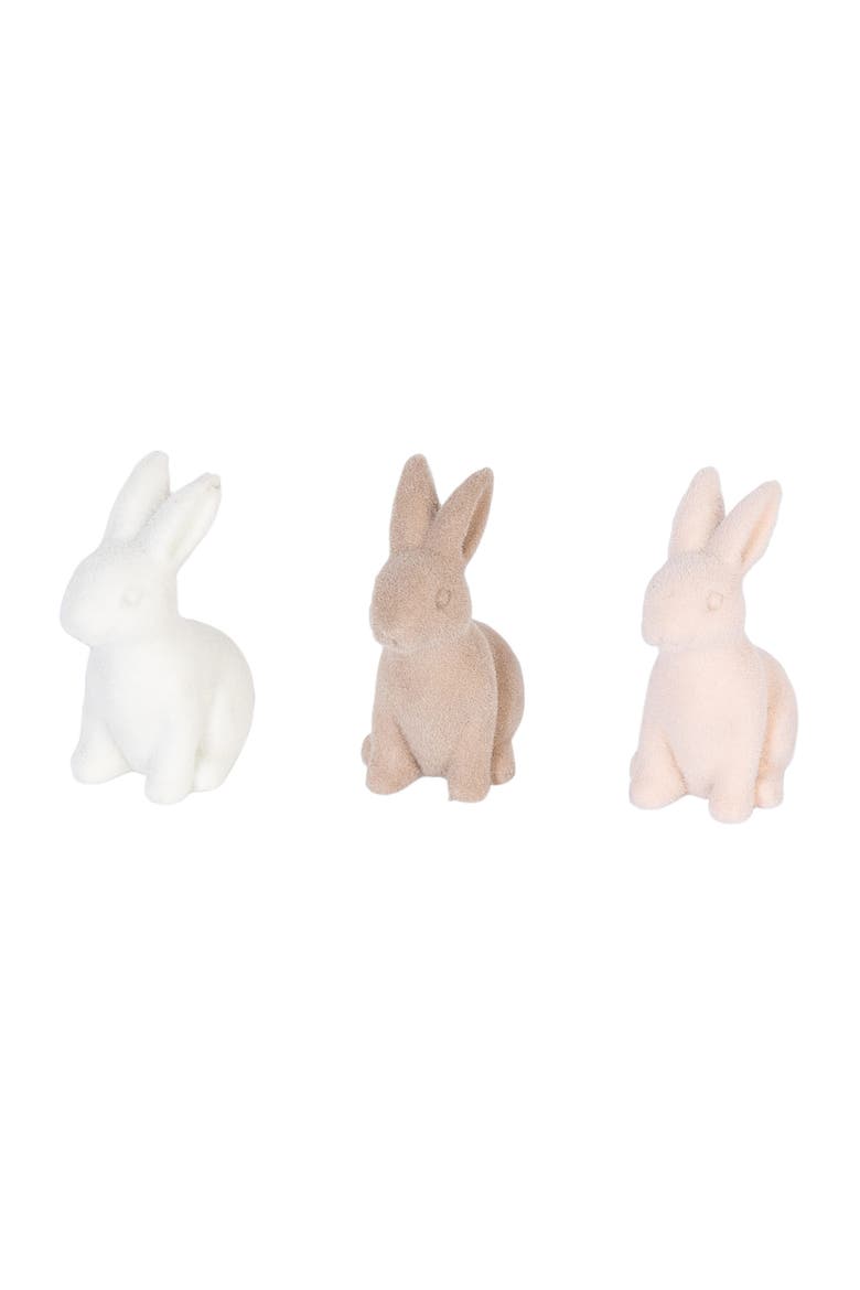 Flocked Natural Easter Bunnies In Box Set of 12 Figurines, Alternate, color, Brown