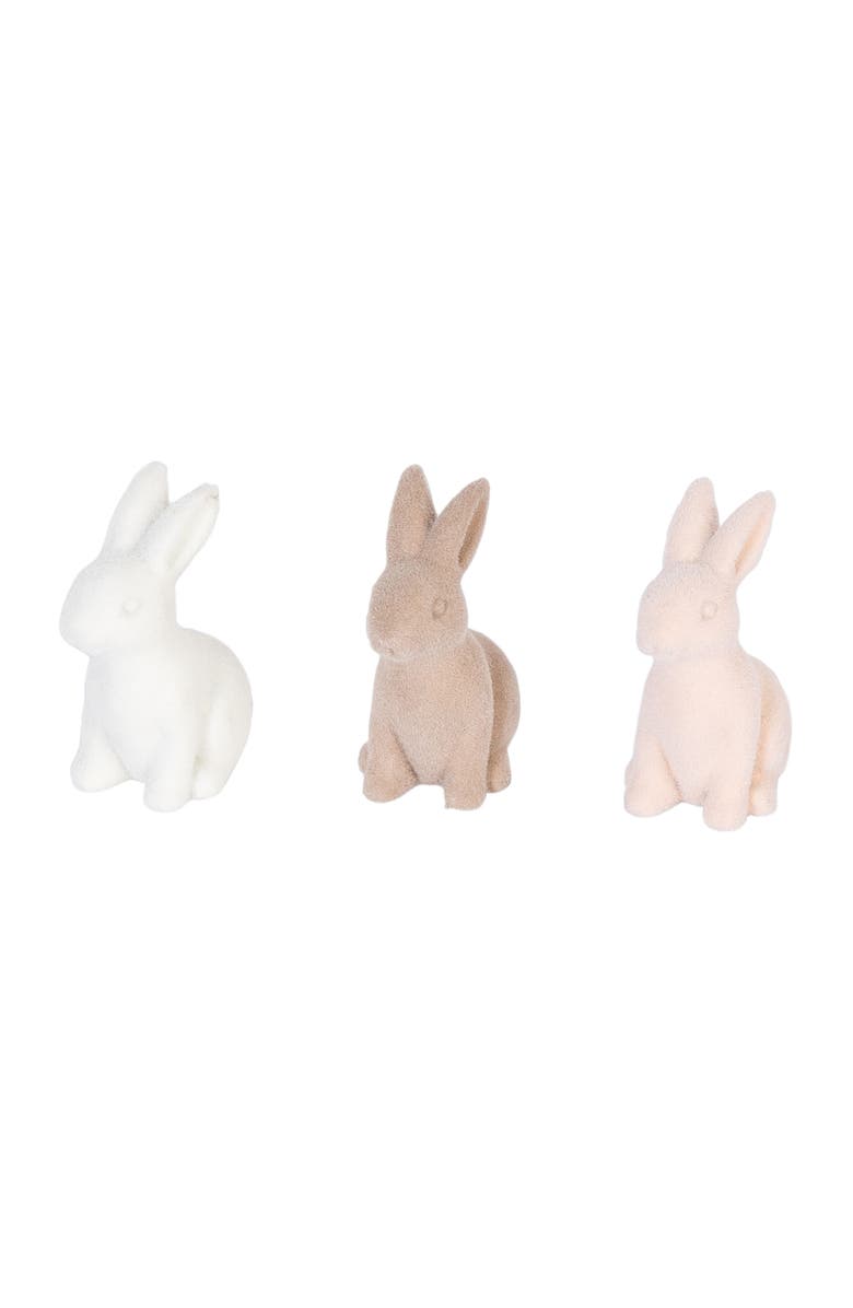 Gallerie II Flocked Natural Easter Bunnies In Box Assortment of 12 Figurines, Alternate, color, Brown