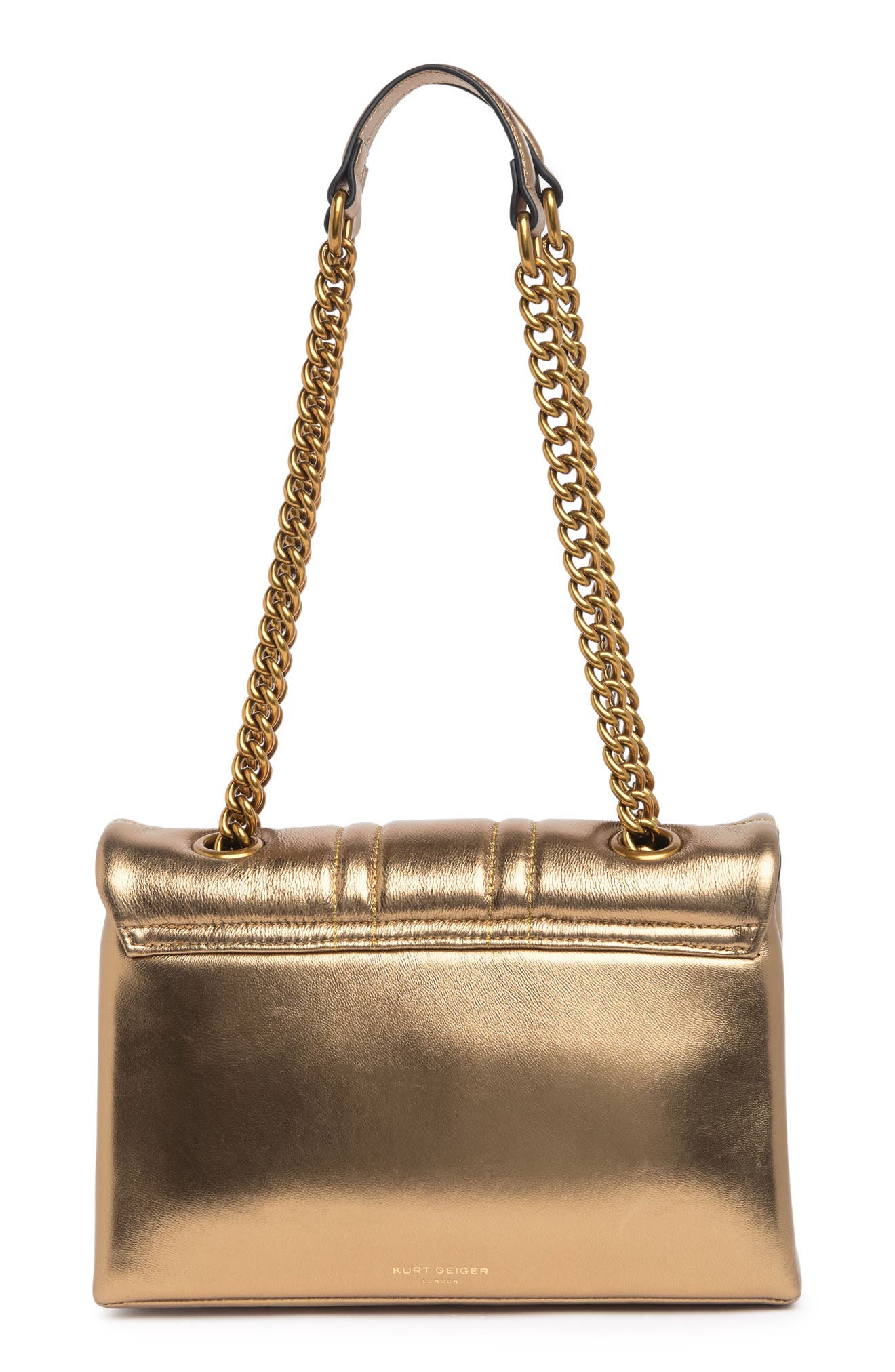 Kurt Geiger Kensington Union Jack Metallic Leather Shoulder Bag, Alternate, color, 