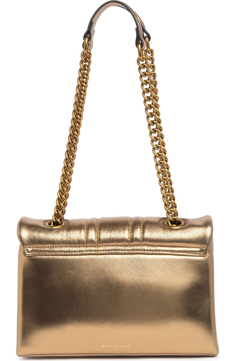Kurt Geiger Kensington Union Jack Metallic Leather Shoulder Bag, Alternate, color,