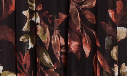 Connected Apparel Tie Waist Mesh A-line Midi Dress In Brown