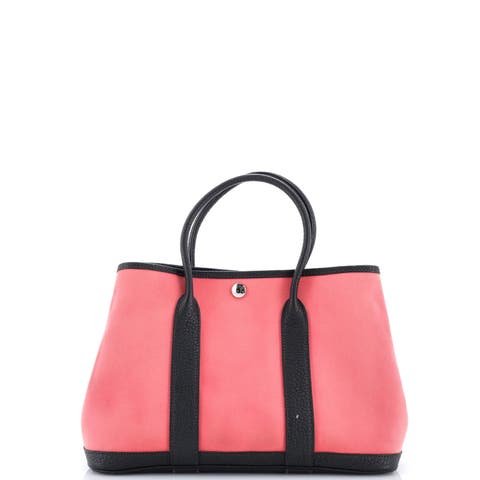 Garden Party Tote Toile and Leather 30