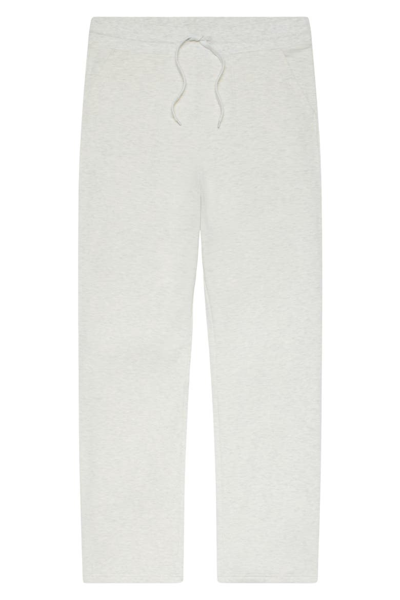 Lightweight Fleece Wide Leg Pants, Alternate, color, OFF WHITE HEATHER