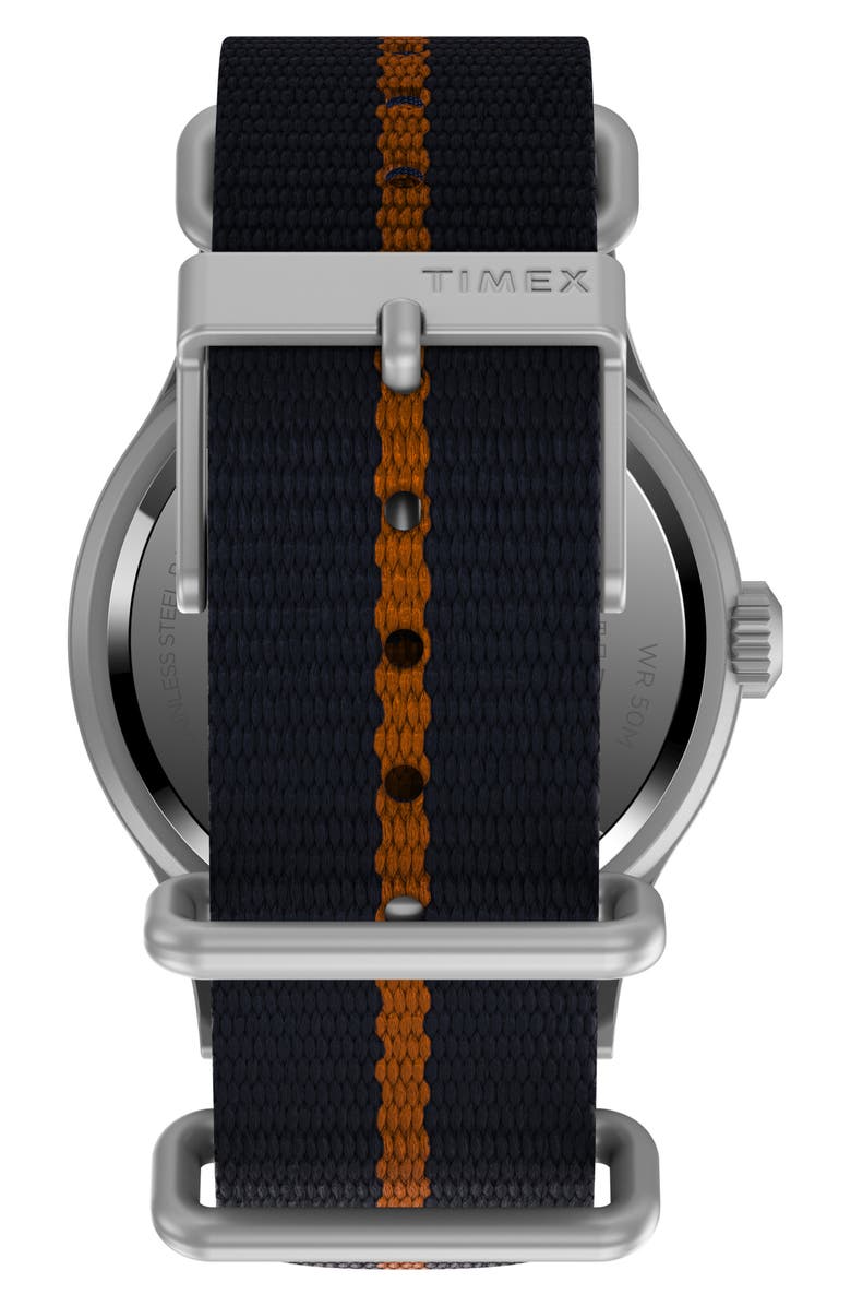 Timex<sup>®</sup> Expedition Sierra Webbing Strap Watch, 40mm, Alternate, color, Silver/ White/ Blue