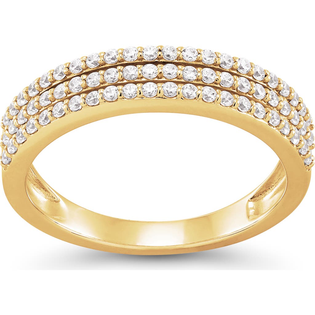 Frankie & Zoe Triple Row Diamond Band Ring In Gold
