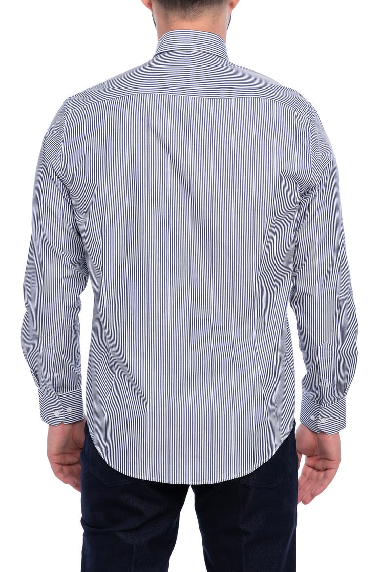 Cosmos Slim Fit Cotton Dress Shirt, Alternate, color, NAVY BLUE