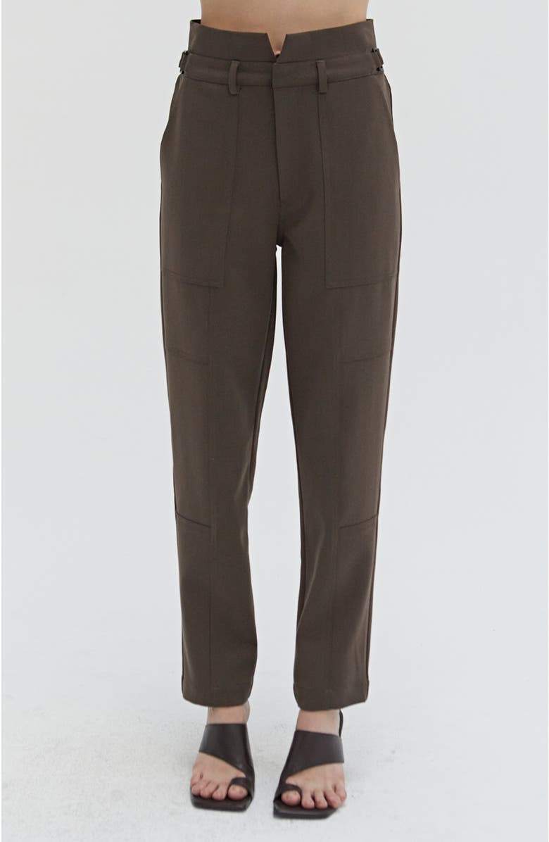 CRESCENT Seam Detailed Pants, Main, color, Espresso
