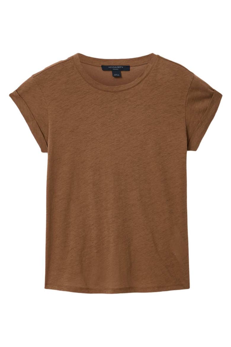 Anna Cotton T-Shirt, Alternate, color, CARAMEL BROWN