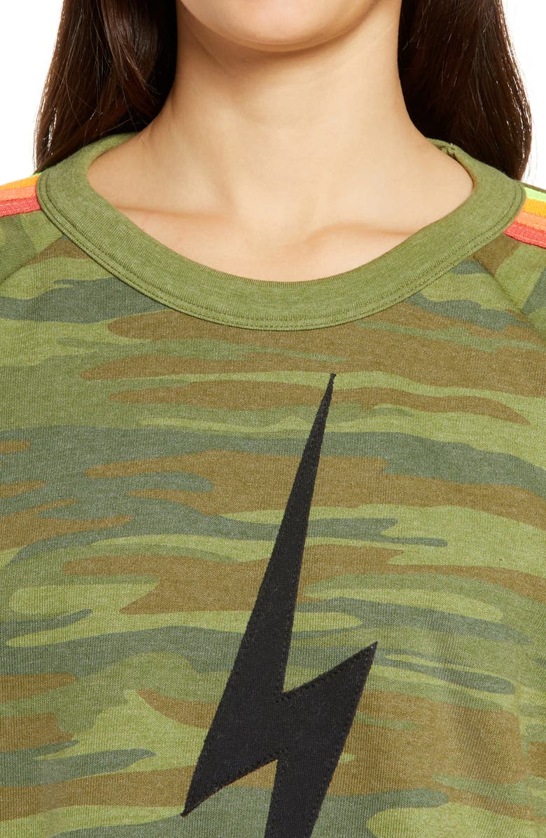 Aviator Nation Bolt Crop Sweatshirt, Alternate, color,