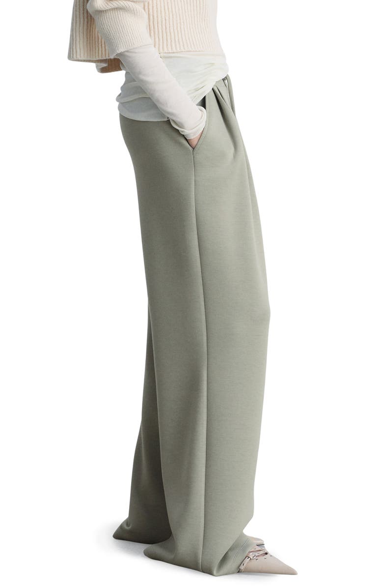 MANGO Drawstring Pleated Wide Leg Pants, Alternate, color, 