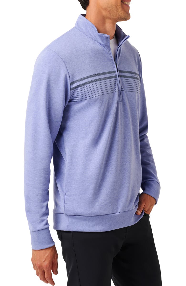 TravisMathew Moonlighter Half Zip Pullover, Alternate, color, Heather Violet Storm