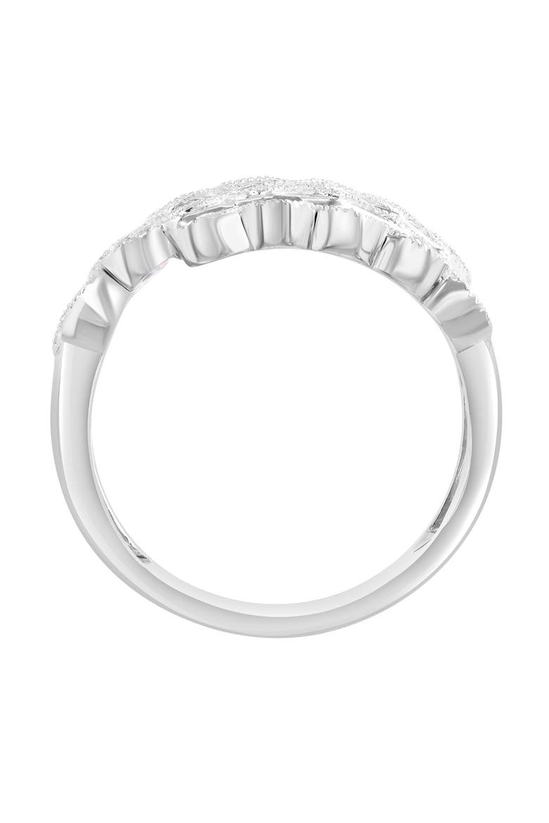 Multi Row Diamond Statement Ring in White Gold, Alternate, color, Hematite and FW Blush Pearl