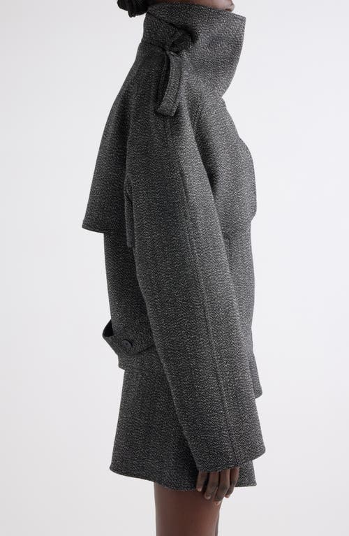 Courrèges Oblique Caviar Wool Coat In Gray