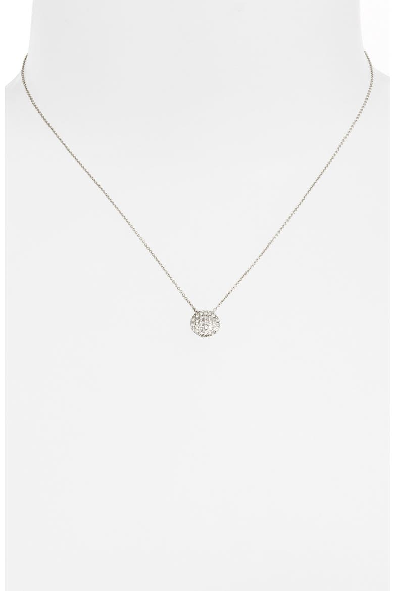 'Lauren Joy' Diamond Disc Pendant Necklace, Alternate, color, WHITE GOLD