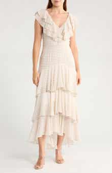 WAYF Floral Ruffle Tiered Dress