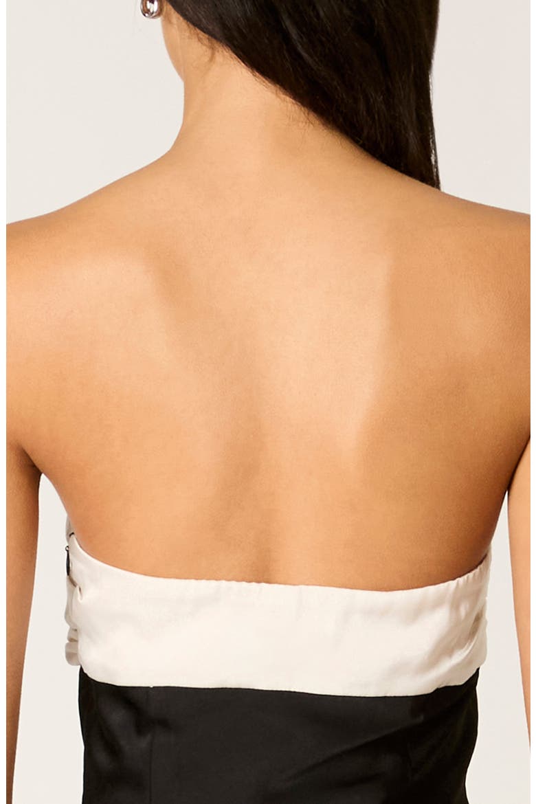 Sunset Strapless Satin Cocktail Dress, Alternate, color, BLACK