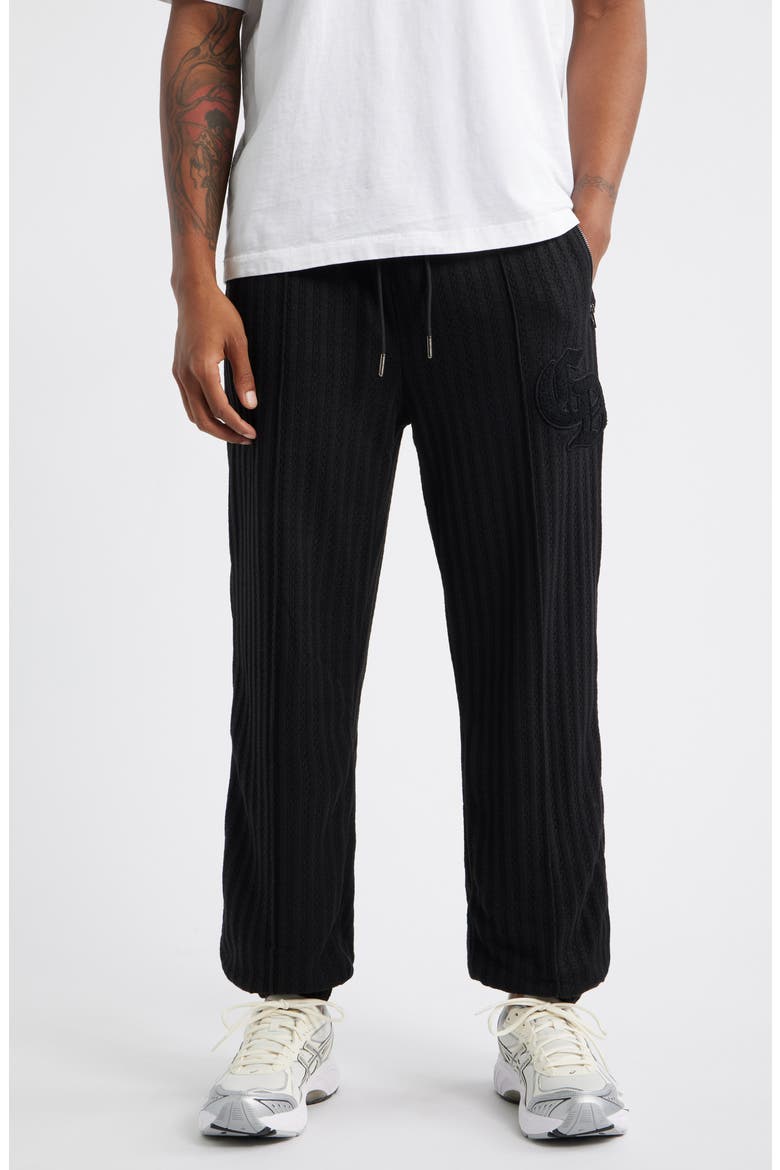 Stanford Rib Knit Sweatpants, Main, color, BLACK