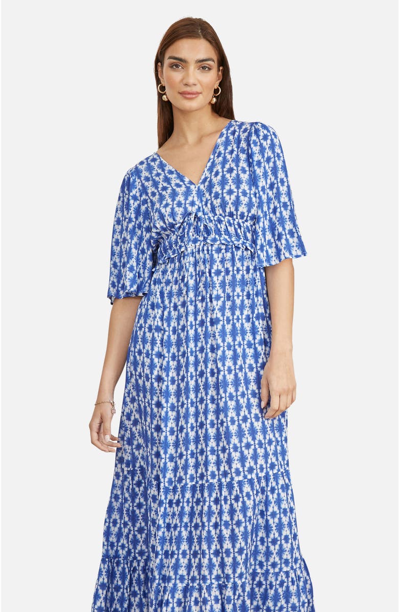 Yumi Maxi Dress With Cross Over Back, Alternate, color, Blue